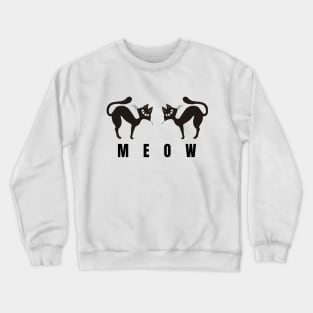 Mysterious Meow - Twin Black Cats Crewneck Sweatshirt